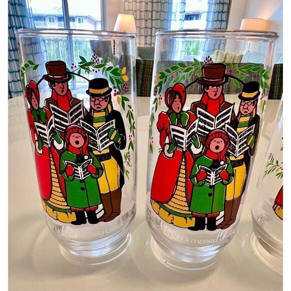 Vintage 1983 Pepsi Christmas Caroling Glass Merry Christmas Holidays Set of 4 - Picture 10 of 11